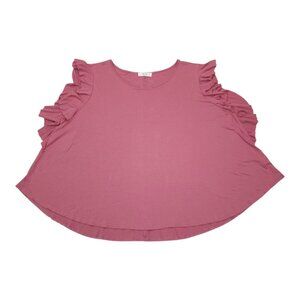 Jade By Jane 3X Ruffle Sleeve Tunic Top Blouse Flared stretch Viscose Spandex